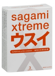 Ультратонкие презервативы Sagami Xtreme SUPERTHIN - 3 шт. - Sagami - купить с доставкой в Севастополе