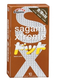 Презервативы Sagami Xtreme FEEL UP с точечной текстурой и линиями прилегания - 10 шт. - Sagami - купить с доставкой в Севастополе