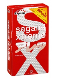 Утолщенные презервативы Sagami Xtreme Feel Long с точками - 10 шт. - Sagami - купить с доставкой в Севастополе