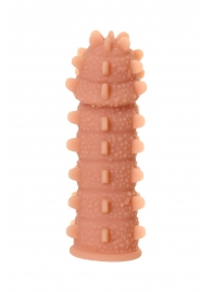 Телесная реалистичная насадка KOKOS Extreme Sleeve 04 с дополнительной стимуляцией - 12,7 см. - KOKOS - в Севастополе купить с доставкой