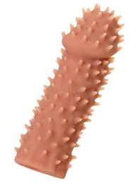 Телесная реалистичная насадка KOKOS Extreme Sleeve 07 с дополнительной стимуляцией - 12,7 см. - KOKOS - в Севастополе купить с доставкой