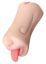 Телесный двусторонний мастурбатор Fruity Tongue - ротик и вагина - ToyFa - в Севастополе купить с доставкой