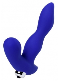 Синий силиконовый вибростимулятор простаты Stroman - 14,5 см. - ToyFa - в Севастополе купить с доставкой