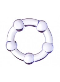 Фиолетовое эрекционное кольцо на пенис с бусинами - Штучки-дрючки - в Севастополе купить с доставкой