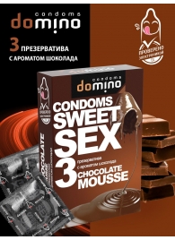 Презервативы для орального секса DOMINO Sweet Sex с ароматом шоколадного мусса - 3 шт. - Domino - купить с доставкой в Севастополе