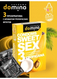 Презервативы для орального секса DOMINO Sweet Sex с ароматом тропических фруктов - 3 шт. - Domino - купить с доставкой в Севастополе