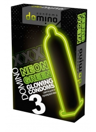 Презервативы DOMINO Neon Green со светящимся в темноте кончиком - 3 шт. - Domino - купить с доставкой в Севастополе