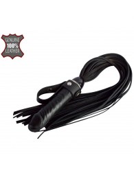 Черная плеть  Ковбой  с ручкой-фаллосом - 55 см. - Sitabella - купить с доставкой в Севастополе