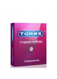 Презервативы Torex  Сладкая любовь  с ароматом клубники - 3 шт. - Torex - купить с доставкой в Севастополе