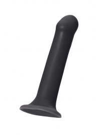 Черный фаллос на присоске Silicone Bendable Dildo L - 19 см. - Strap-on-me - купить с доставкой в Севастополе