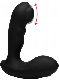 Черный стимулятор простаты Alpha-Pro 7X P-Milker Silicone Prostate Stimulator with Milking Bead - XR Brands - в Севастополе купить с доставкой