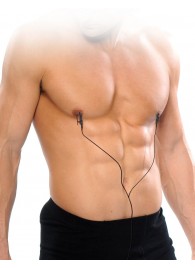 Черные электрические зажимы для сосков Shock Therapy Nipple Clamps - Pipedream - купить с доставкой в Севастополе