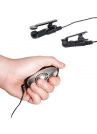 Черные электрические зажимы для сосков Shock Therapy Nipple Clamps - Pipedream - купить с доставкой в Севастополе