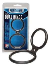 Чёрное двойное эрекционное кольцо Dual Rings Black - Dream Toys - в Севастополе купить с доставкой