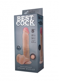 Телесный фаллоимитатор на присоске BEST COCK 8 - 22 см. - LOVETOY (А-Полимер)