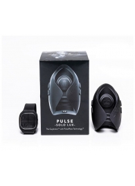 Темно-серый инновационный мужской осциллятор PULSE SOLO LUX с пультом ДУ - Hot Octopuss - в Севастополе купить с доставкой