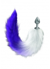 Серебристая анальная пробка с фиолетовым хвостом Galaxy - Lola Games - купить с доставкой в Севастополе