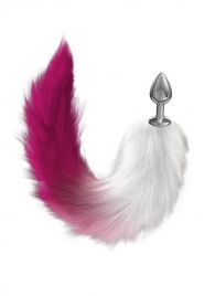 Серебристая анальная пробка с розовым хвостом Starlit - Lola Games - купить с доставкой в Севастополе