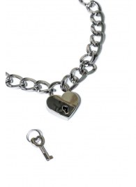 Серебристый ошейник Embrace с ключиком - Lola Games - купить с доставкой в Севастополе