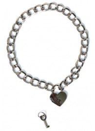 Серебристый ошейник Embrace с ключиком - Lola Games - купить с доставкой в Севастополе