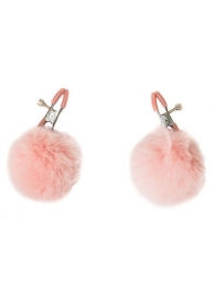 Зажимы на соски Angelic с розовыми меховыми шариками - Lola Games - купить с доставкой в Севастополе