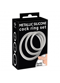 Набор из 3 эрекционных колец под металл Metallic Silicone Cock Ring Set - Orion - в Севастополе купить с доставкой