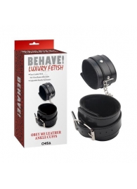 Черные оковы на ноги Obey Me Leather Ankle Cuffs - Chisa - купить с доставкой в Севастополе