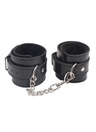 Черные оковы на ноги Obey Me Leather Ankle Cuffs - Chisa - купить с доставкой в Севастополе