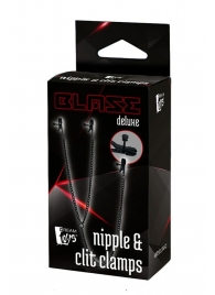 Черные зажимы на соски и клитор на цепочке DELUXE NIPPLE   CLIT CLAMPS - Dream Toys - купить с доставкой в Севастополе