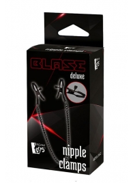 Черные зажимы на соски на цепочке BLAZE DELUXE NIPPLE CLAMPS - Dream Toys - купить с доставкой в Севастополе