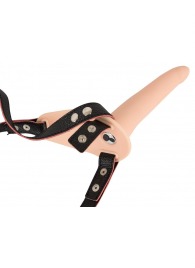 Телесный поясной страпон с вибрацией Vibrating Strap-On - 15,7 см. - Orion - купить с доставкой в Севастополе