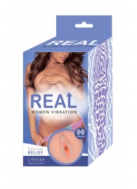 Телесный вибромастурбатор-вагина Real Women Vibration - Real - в Севастополе купить с доставкой