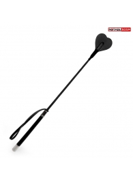 Черный стек с наконечником-сердечком - 54 см. - Notabu - купить с доставкой в Севастополе