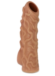 Телесная насадка с венками и открытой головкой Nude Sleeve M - 12 см. - KOKOS - в Севастополе купить с доставкой