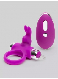 Лиловое виброкольцо с пультом ДУ Remote Control Cock Ring - Happy Rabbit - в Севастополе купить с доставкой