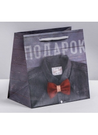 Ламинированный квадратный пакет «Мужской стиль» - 14 х 14 х 9 см. - Сима-Ленд - купить с доставкой в Севастополе