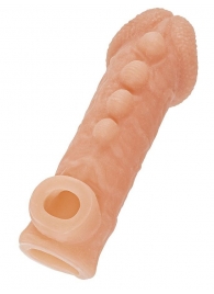 Телесная закрытая насадка с шишечками Cock Sleeve Size S - 13,8 см. - KOKOS - в Севастополе купить с доставкой