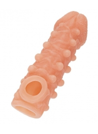 Телесная закрытая насадка с шариками Cock Sleeve Size S - 13,8 см. - KOKOS - в Севастополе купить с доставкой