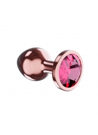 Пробка цвета розового золота с малиновым кристаллом Diamond Ruby Shine S - 7,2 см. - Lola Games - купить с доставкой в Севастополе