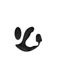 Черный вибромассажер простаты с эрекционным кольцом Strapped   Tapped - Zero Tolerance - в Севастополе купить с доставкой