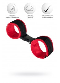 Красно-черные велюровые оковы Anonymo - ToyFa - купить с доставкой в Севастополе