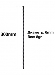 Черный уретральный расширитель - 30 см. - Rubber Tech Ltd - купить с доставкой в Севастополе