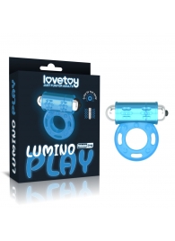 Голубое, светящееся в темноте эрекционное виброкольцо Lumino Play Vibrating Penis Ring - Lovetoy - в Севастополе купить с доставкой