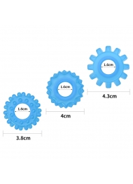 Набор из 3 голубых, светящихся в темноте эрекционных колец Lumino Play - Lovetoy - в Севастополе купить с доставкой
