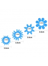 Набор из 4 голубых, светящихся в темноте эрекционных колец Lumino Play - Lovetoy - в Севастополе купить с доставкой
