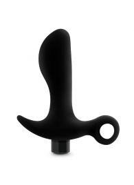 Черный анальный вибратор Silicone Vibrating Prostate Massager 01 - 10,8 см. - Blush Novelties - в Севастополе купить с доставкой