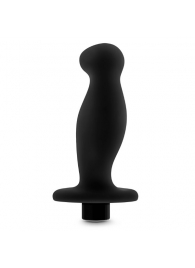 Черный анальный вибромассажёр Silicone Vibrating Prostate Massager 02 - 10,8 см. - Blush Novelties - в Севастополе купить с доставкой