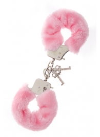 Металлические наручники с розовой меховой опушкой METAL HANDCUFF WITH PLUSH PINK - Dream Toys - купить с доставкой в Севастополе