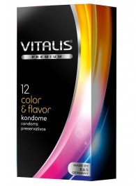 Цветные ароматизированные презервативы VITALIS PREMIUM color   flavor - 12 шт. - Vitalis - купить с доставкой в Севастополе