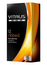 Ребристые презервативы VITALIS PREMIUM ribbed - 12 шт. - Vitalis - купить с доставкой в Севастополе